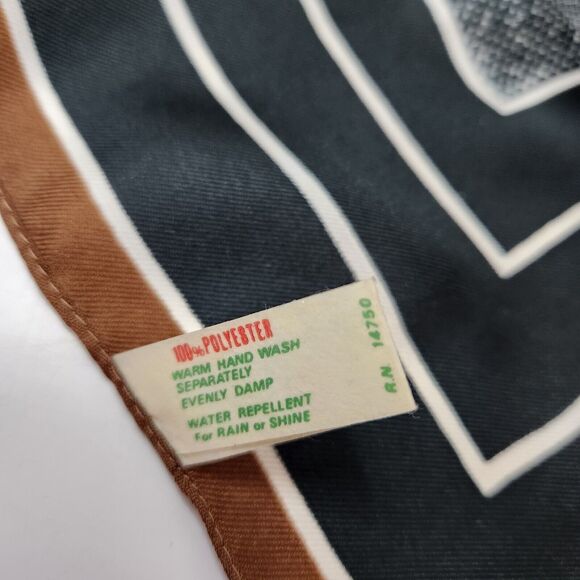 Vintage Square Womens Scarf Hairtie Italy 26 x 26 Black Brown Fall Winter - Picture 5 of 6